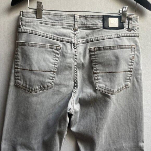 Brax Cesar Regular Fit straight leg light gray khaki jeans Sz 33 - Picture 6 of 15